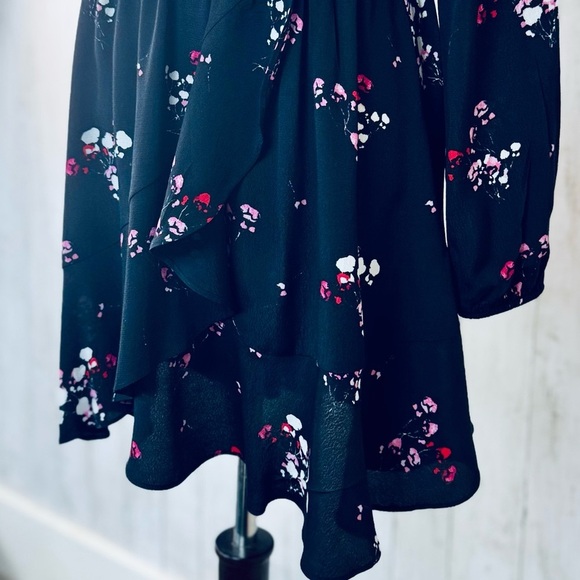 ✨ Express | Black Floral Ruffle Dress – Size Small - Picture 9 of 14